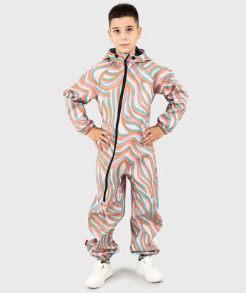 Waterproof Softshell Overall Comfy Zebra Brown Jumpsuit