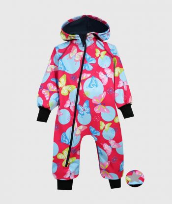 Waterproof Softshell Overall Comfy Multicolor Butterflies Jumpsuit