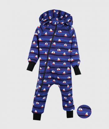 Salopeta bumbac - Onepiece French Terry Jumpsuit Sailing Boats