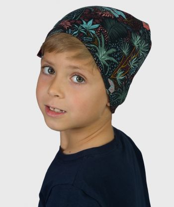 Baggy Hat Tropical Flowers And Leaves