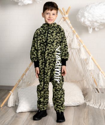 Onepiece Jersey Jumpsuit Camouflage Green