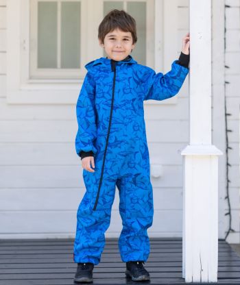 Waterproof Softshell Overall Comfy Sharks Blue Jumpsuit