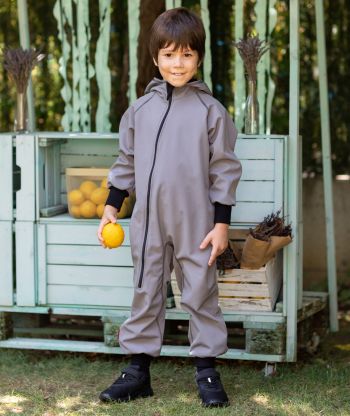 Waterproof Softshell Overall Comfy Grey Jumpsuit