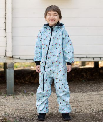 Waterproof Softshell Overall Comfy Panda And Balloons Jumpsuit