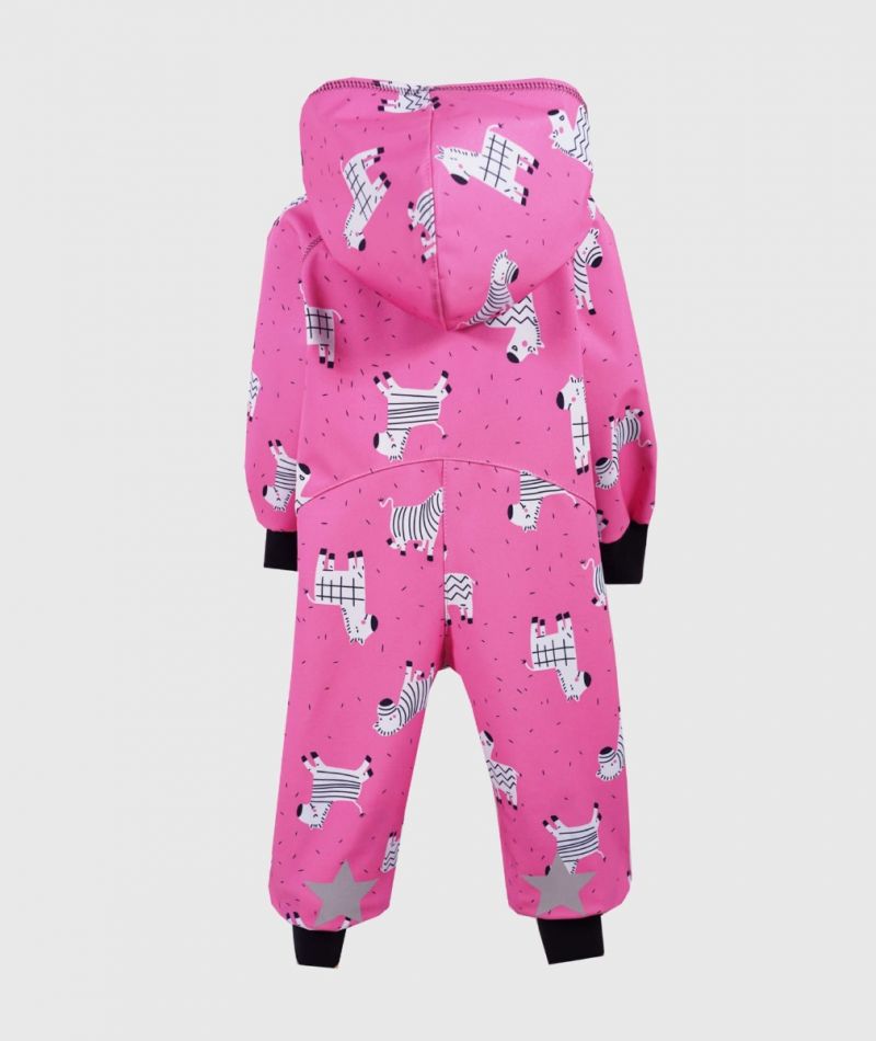Waterproof Softshell Overall Comfy Zebra Drawings Jumpsuit